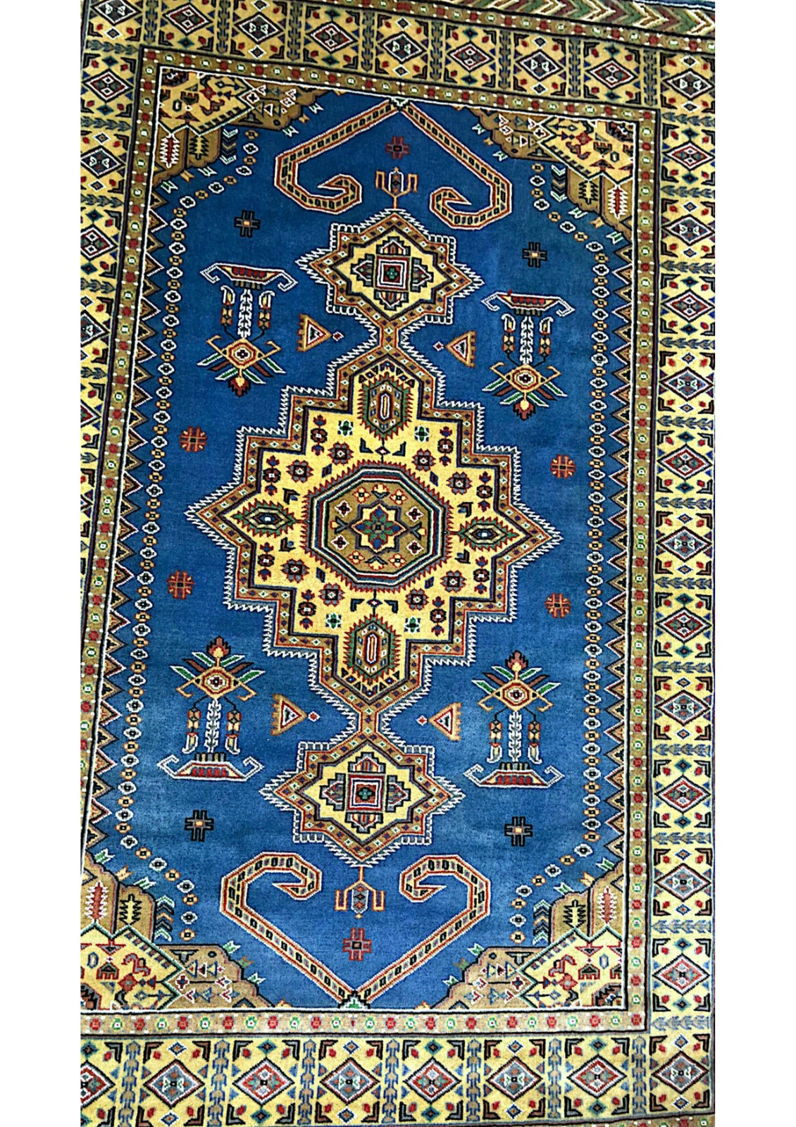 Handmade Sky Blue Fine Quality Single Knot Rug (Size 8x5)