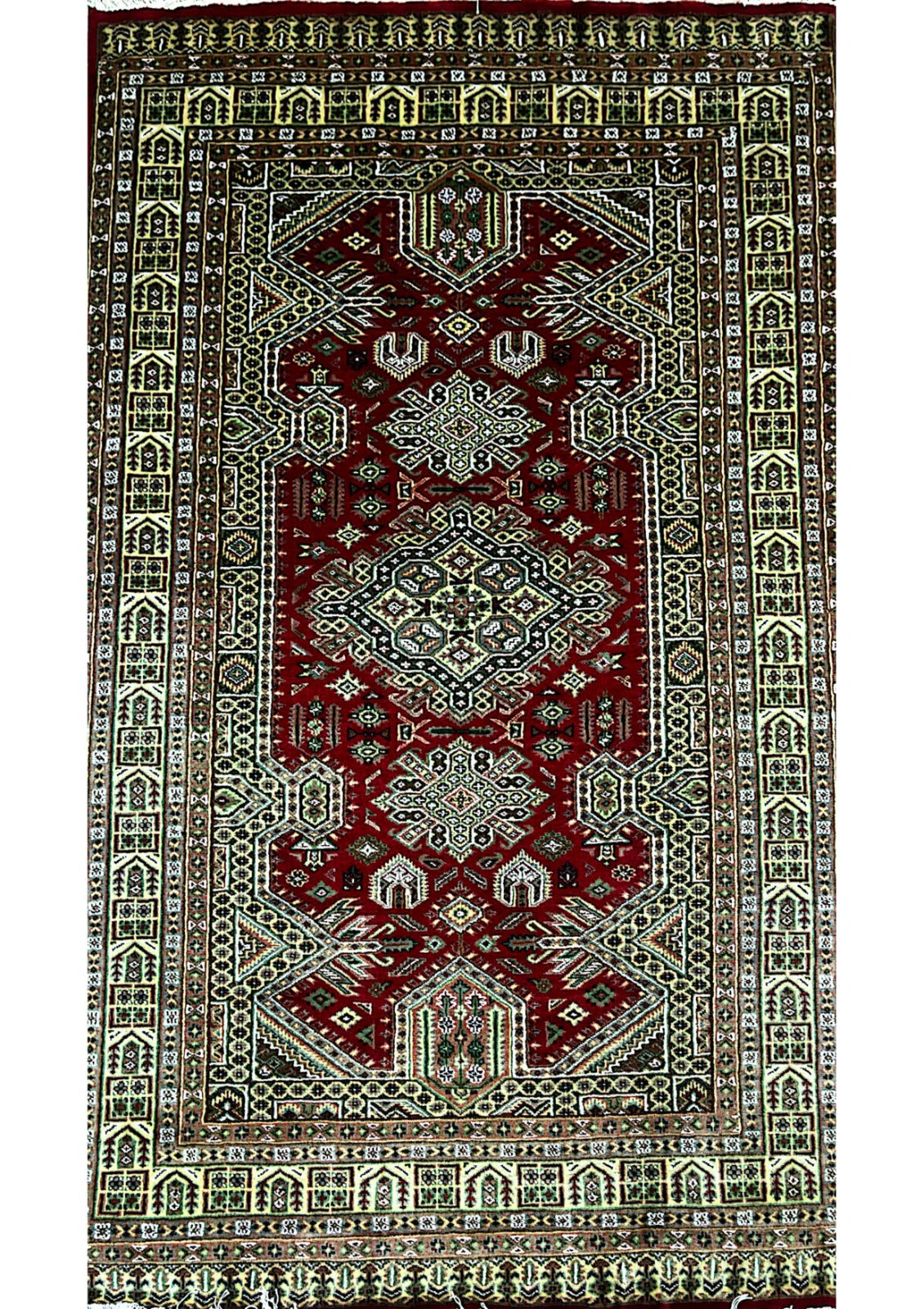 Handmade Silk Touch Carpet | Kufic Qazi Design | 8x5 Feet