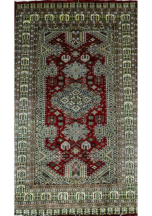 Handmade Silk Touch Carpet | Kufic Qazi Design | 8x5 Feet