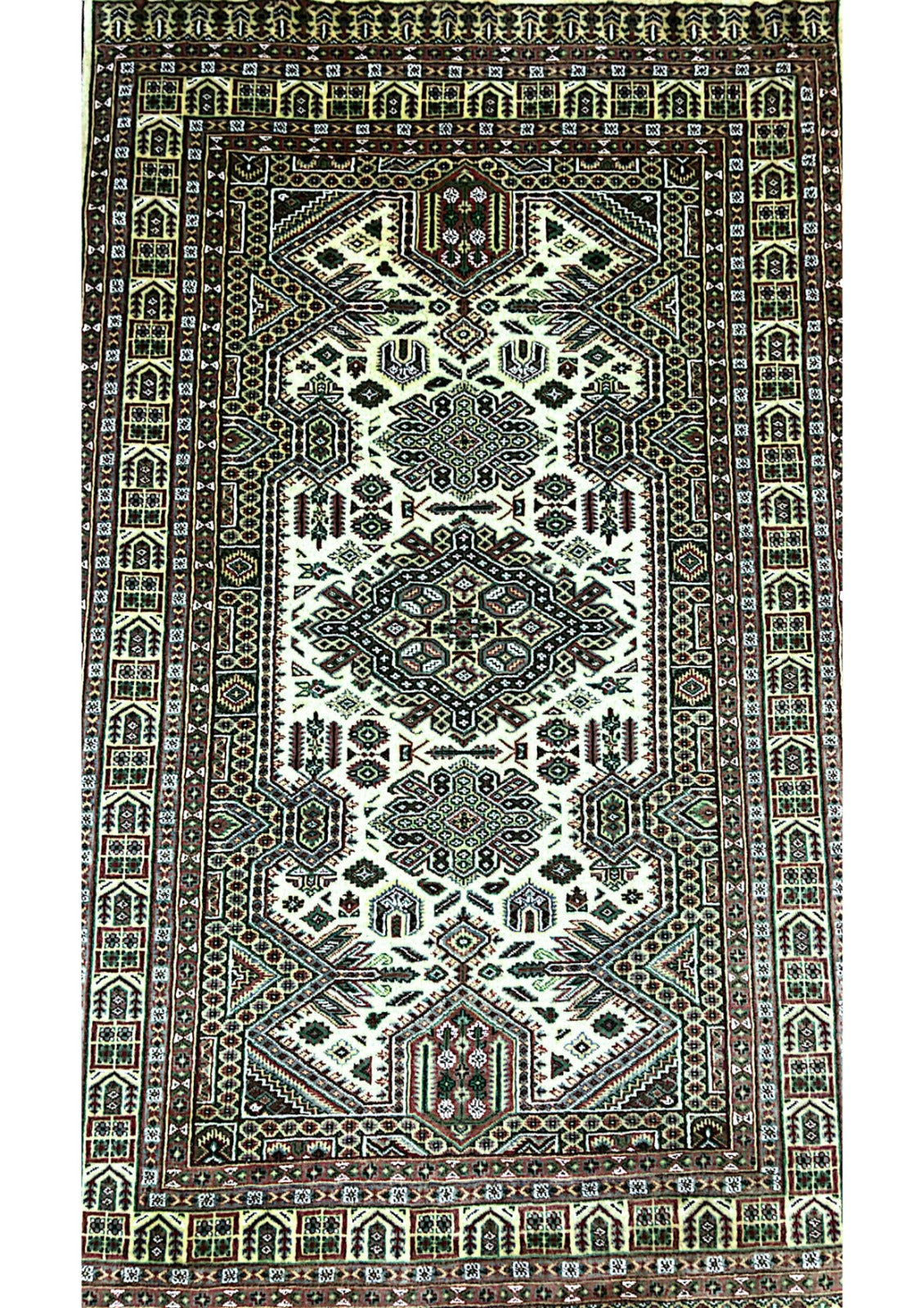 Handmade Light Gold Silk Touch Kuf Qazi Design Rug (Size 8x5)
