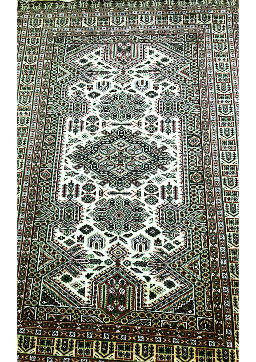 Handmade Light Gold Silk Touch Kuf Qazi Design Rug (Size 8x5)