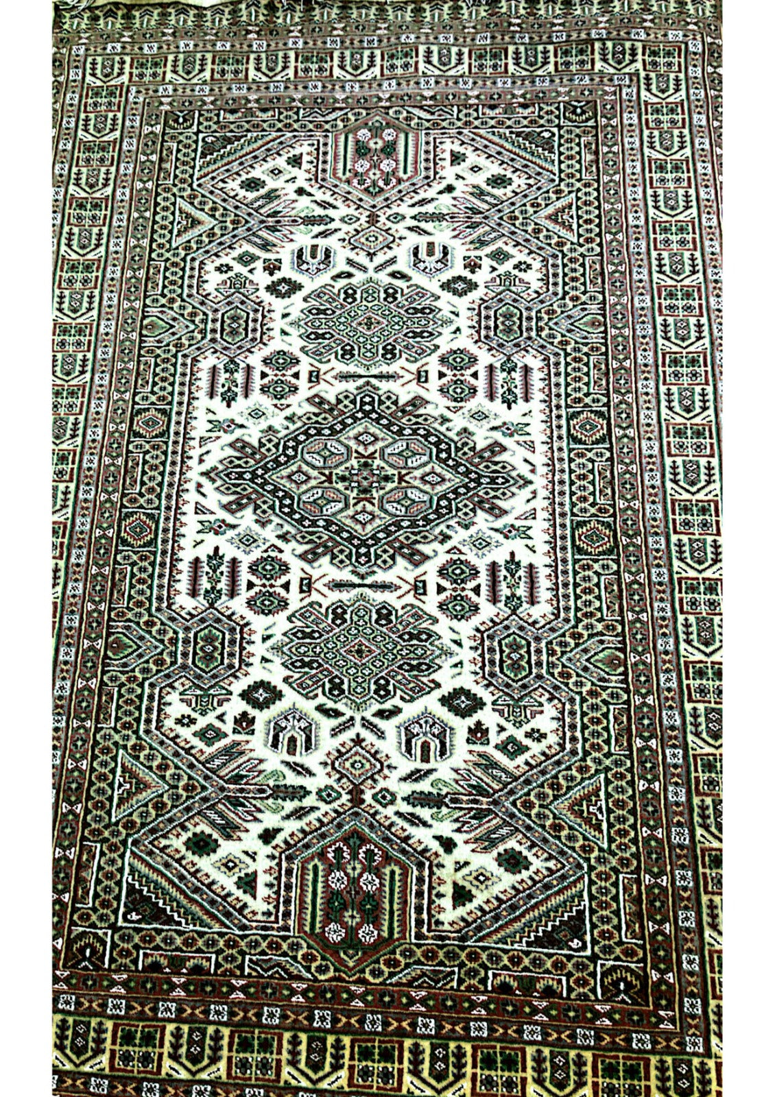Handmade Light Gold Silk Touch Kuf Qazi Design Rug (Size 8x5)