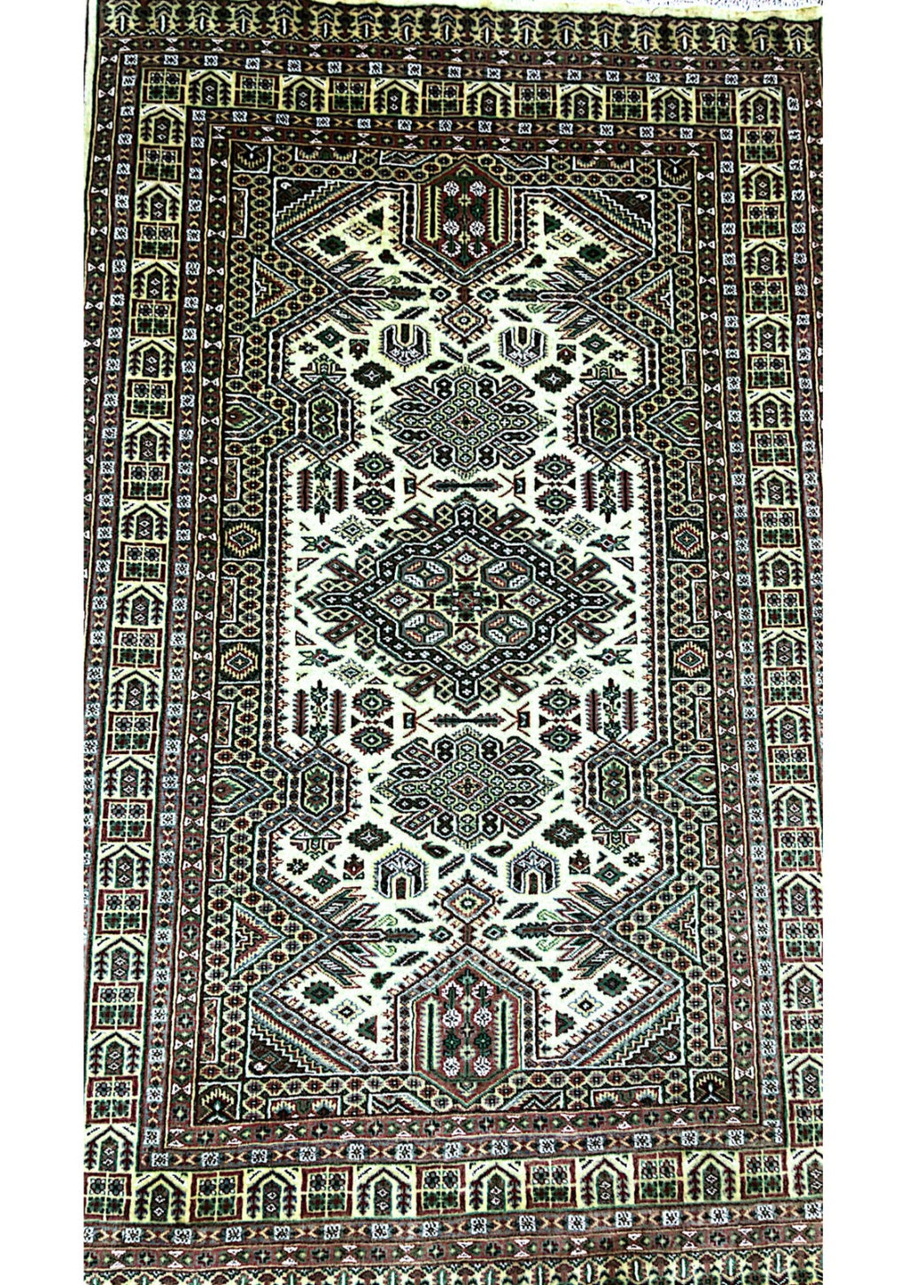 Handmade Light Gold Silk Touch Kuf Qazi Design Rug (Size 8x5)