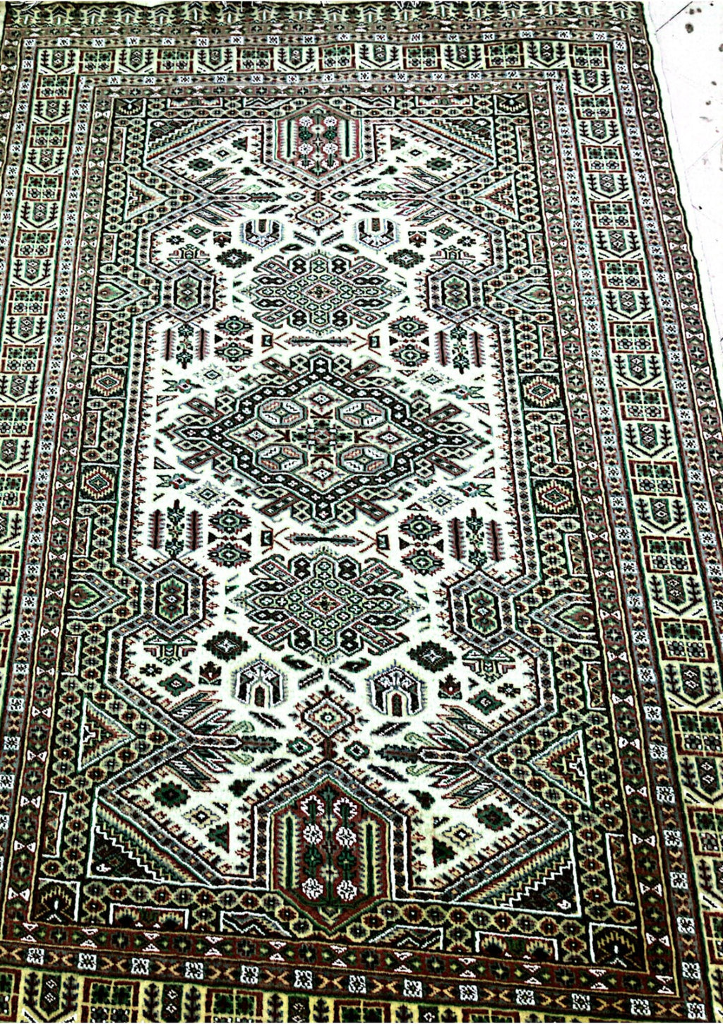 Handmade Light Gold Silk Touch Kuf Qazi Design Rug (Size 8x5)